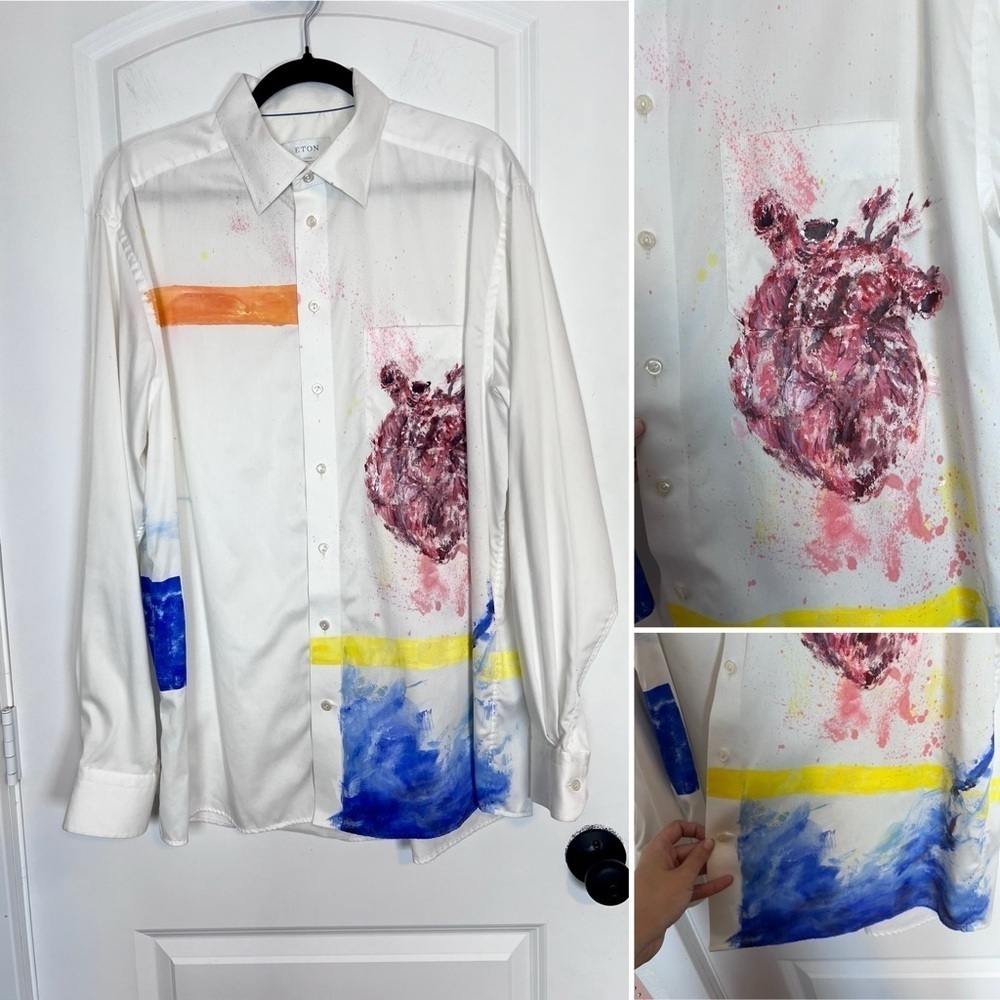 Eton Custom Painted‎ Anatomical Heart Dress Shirt